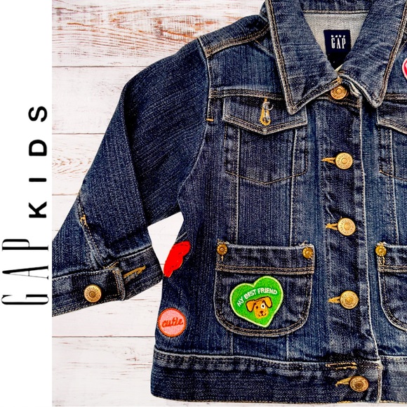 Baby Gap Toddler Dark Denim Patchwork Jacket with Pockets / Size 18-24 mo - Picture 2 of 9